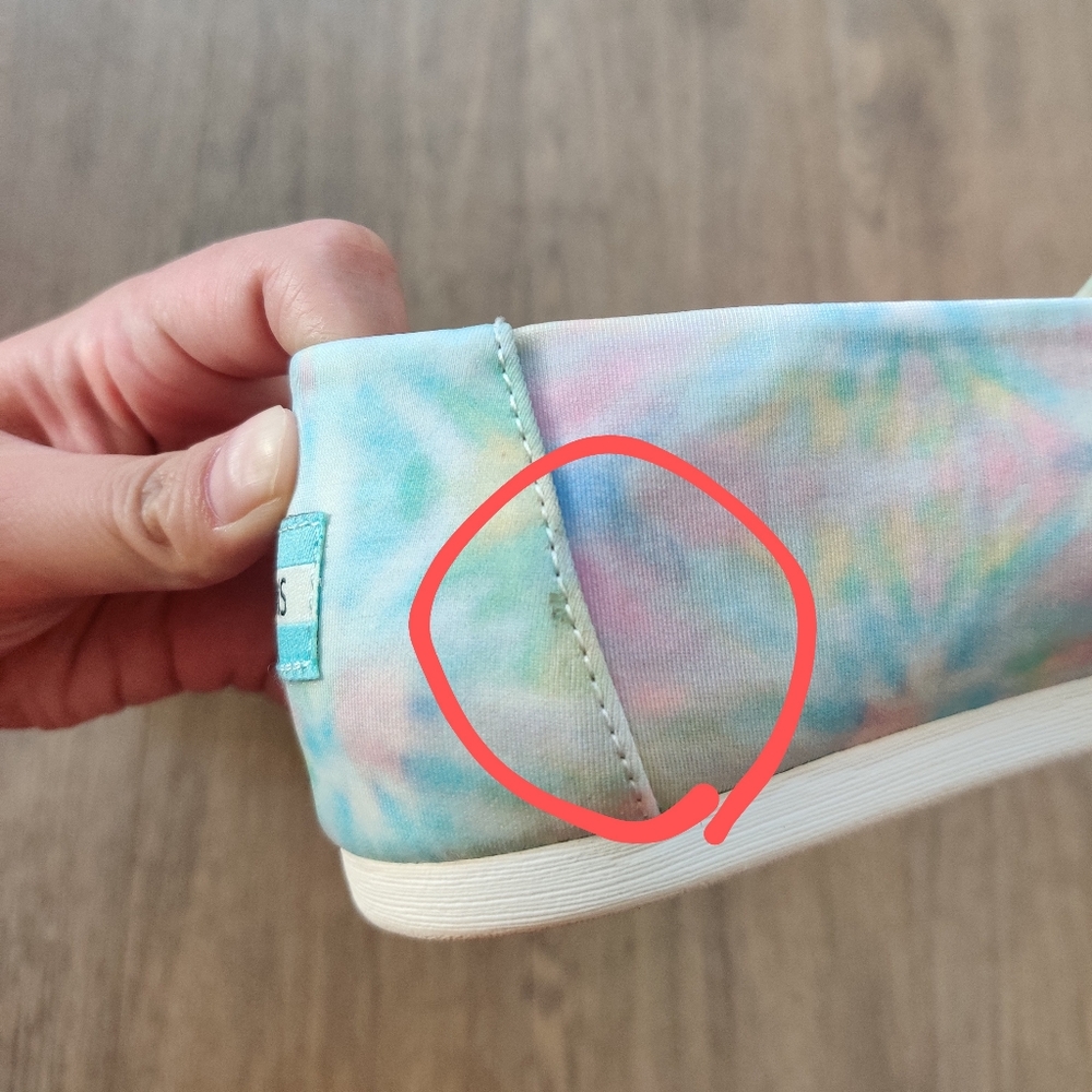 TOMS Alpargata Multicolored Pastel Tie Dye Slip On Canvas Sneaker - Picture 13 of 13